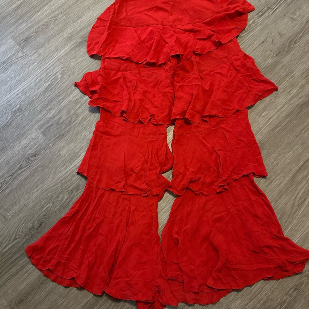 Zara Red Wide Leg Pants
